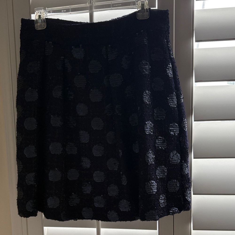 Women's Textured Polka Dot Skirt - Navy